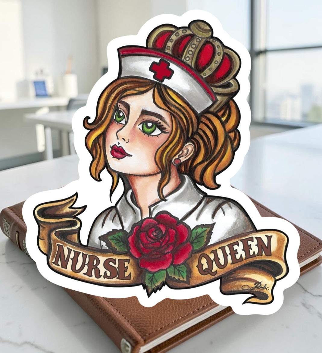 Nurse Queen Sticker | Waterproof & Weatherproof Vinyl