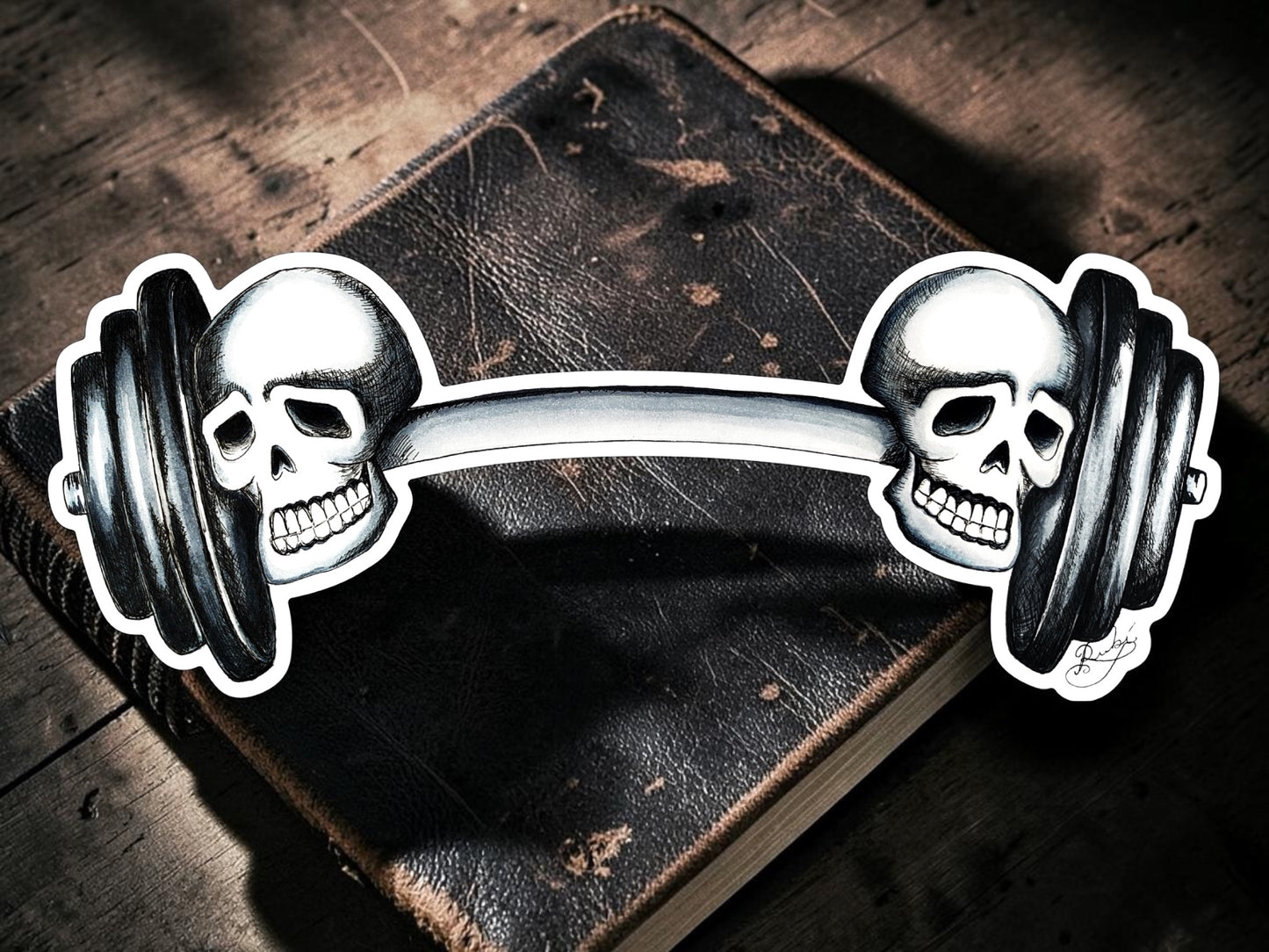 Deadlift Skull Sticker | Waterproof & Weatherproof Vinyl