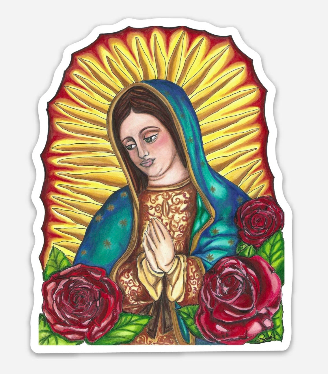 La Virgen de Guadalupe Sticker | Waterproof & Weatherproof Vinyl