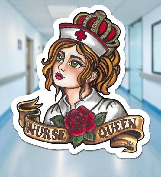 Nurse Queen Sticker | Waterproof & Weatherproof Vinyl