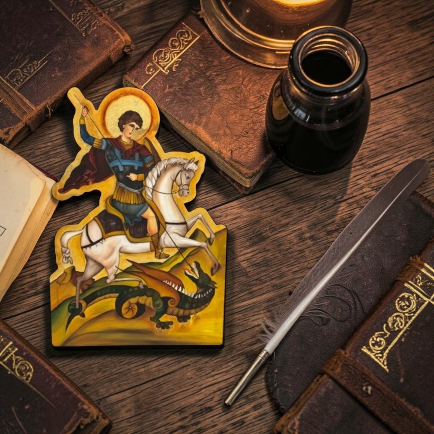 Saint George Slaying the Dragon Sticker | Waterproof & Weatherproof Vinyl