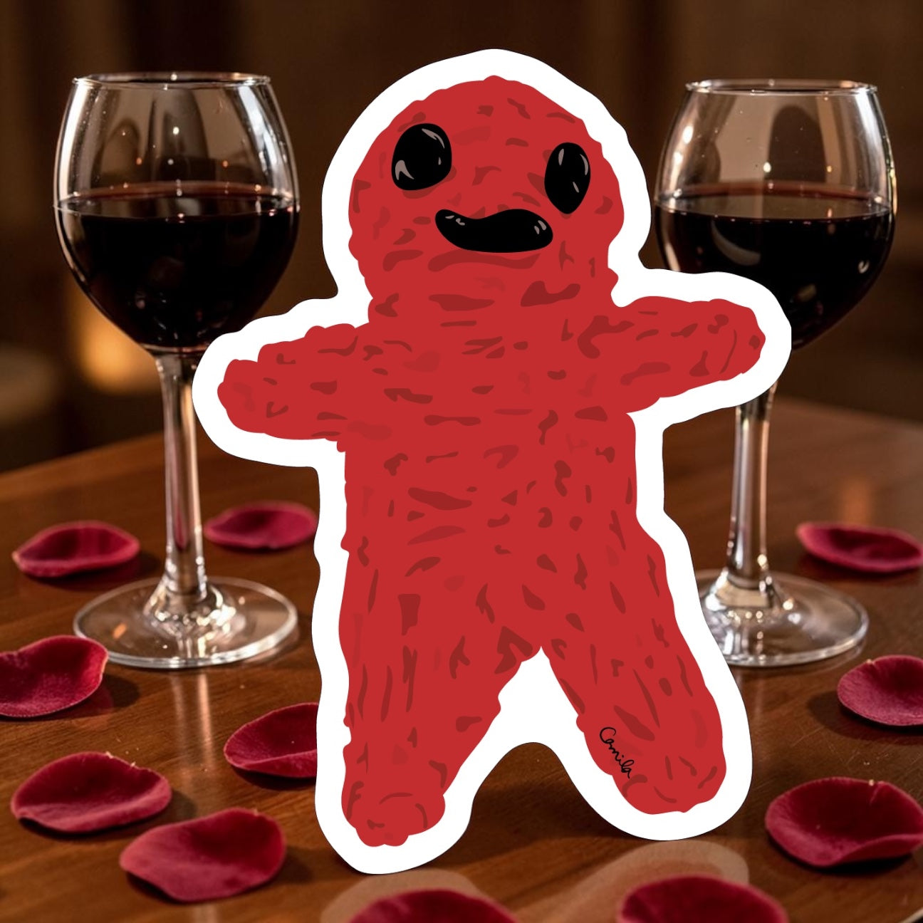 Red and a Gummy Smile Sticker |  Waterproof & Weatherproof Vinyl