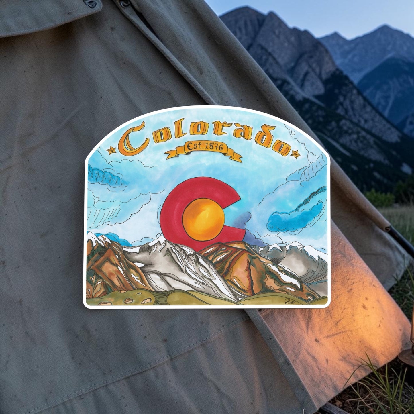 Colorado Est. 1876 Sticker | Waterproof & Weatherproof Vinyl Sticker
