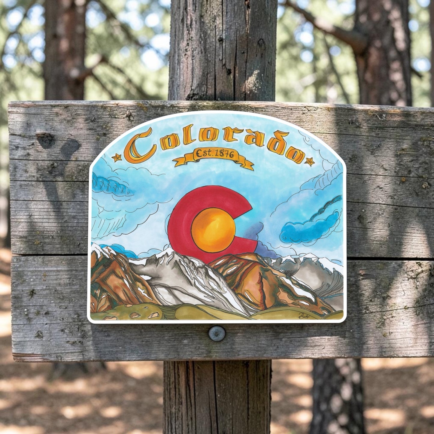 Colorado Est. 1876 Sticker | Waterproof & Weatherproof Vinyl Sticker