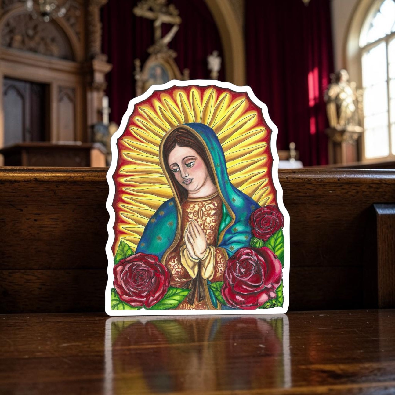 La Virgen de Guadalupe Sticker | Waterproof & Weatherproof Vinyl