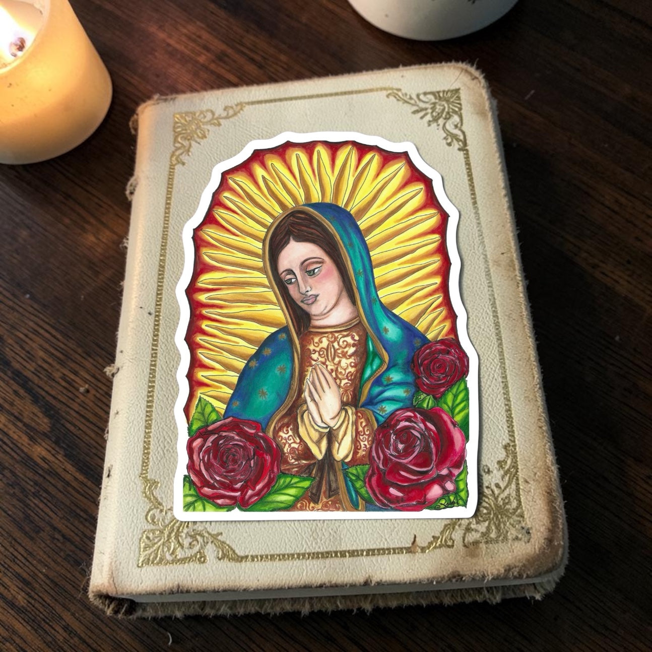 La Virgen de Guadalupe Sticker | Waterproof & Weatherproof Vinyl