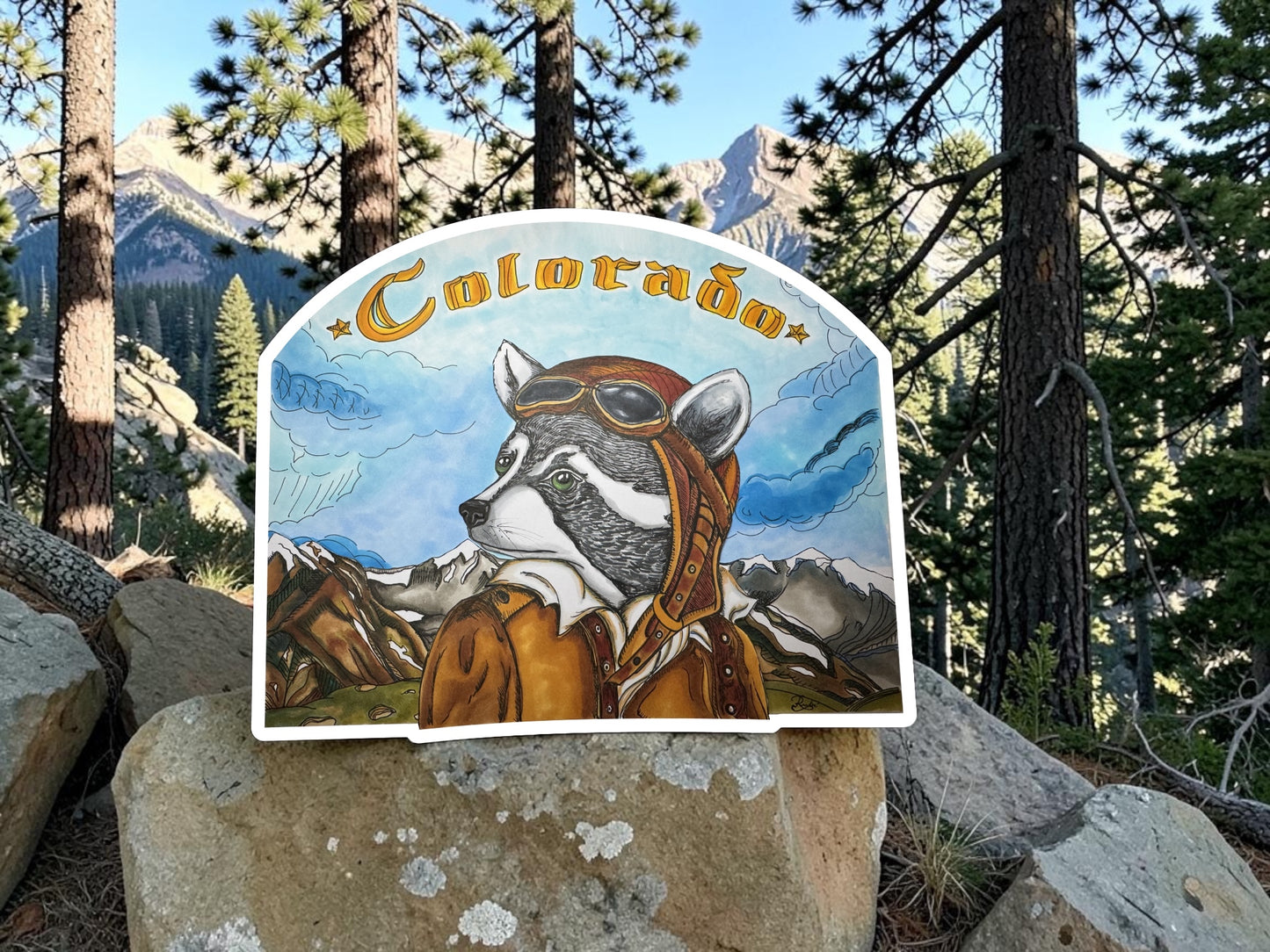 Everett the Colorado Aviator Sticker  | Waterproof & Weatherproof Vinyl