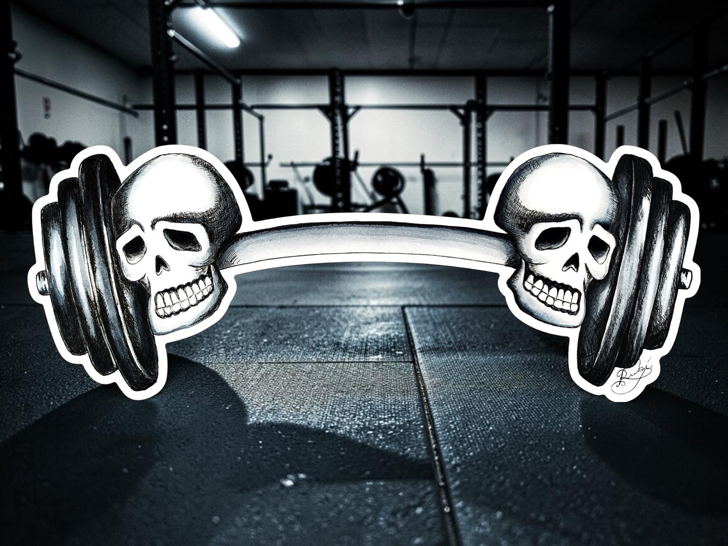 Deadlift Skull Sticker | Waterproof & Weatherproof Vinyl
