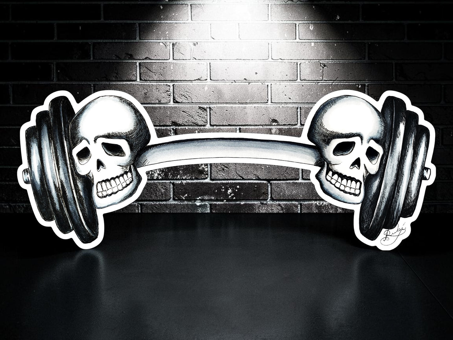 Deadlift Skull Sticker | Waterproof & Weatherproof Vinyl