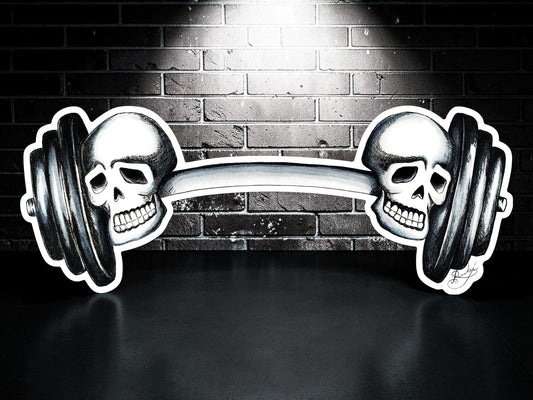Deadlift Skull Sticker | Waterproof & Weatherproof Vinyl