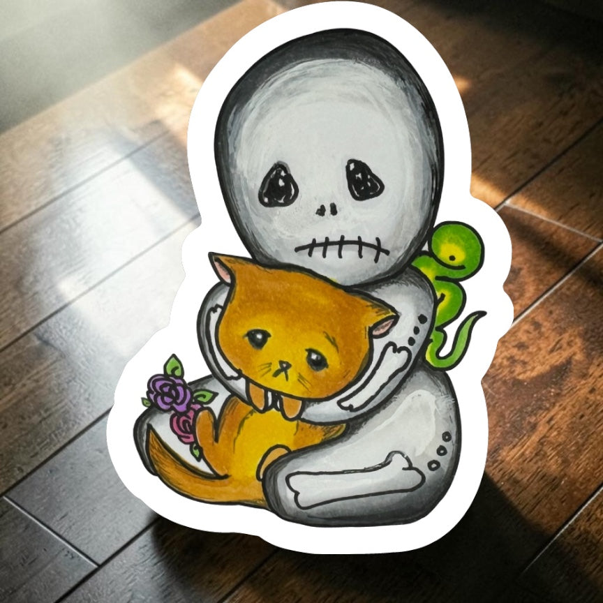 Ghostly Skeleton Sticker | Waterproof & Weatherproof Vinyl
