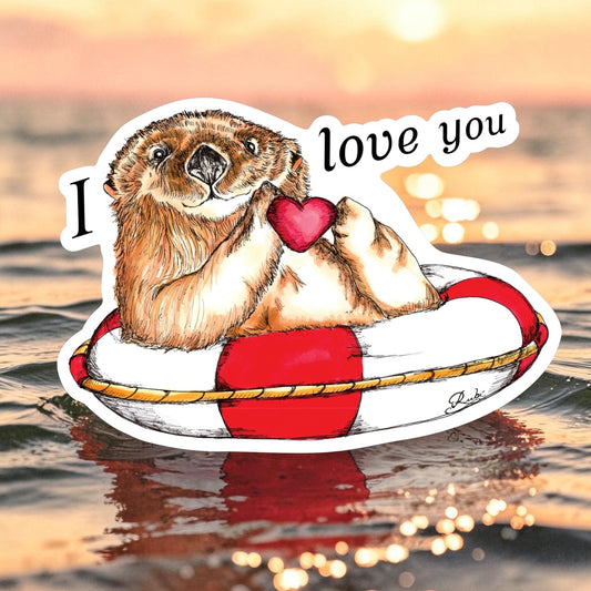 Otter Love Sticker | Waterproof & Weatherproof