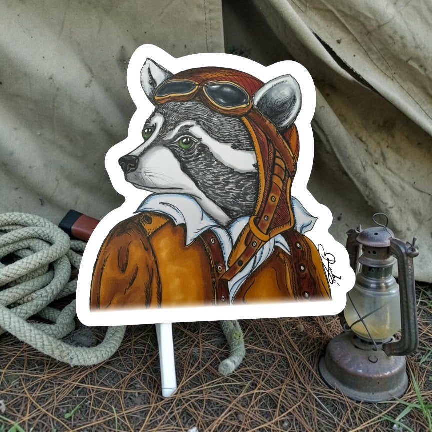Everett the Aviator Sticker | Waterproof & Weatherproof Vinyl