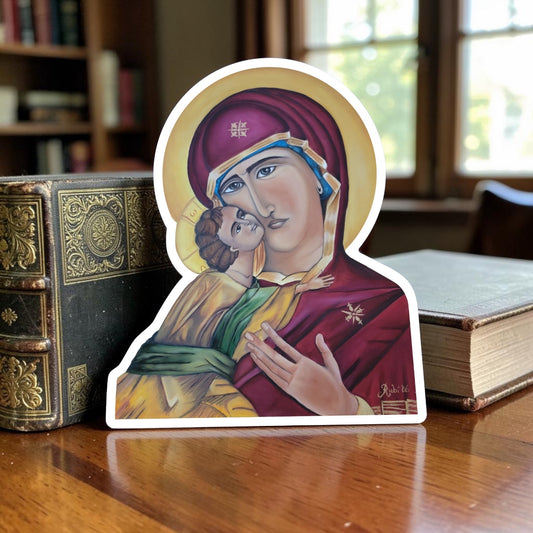 Theotokos Icon Sticker |Waterproof & Weatherproof Vinyl