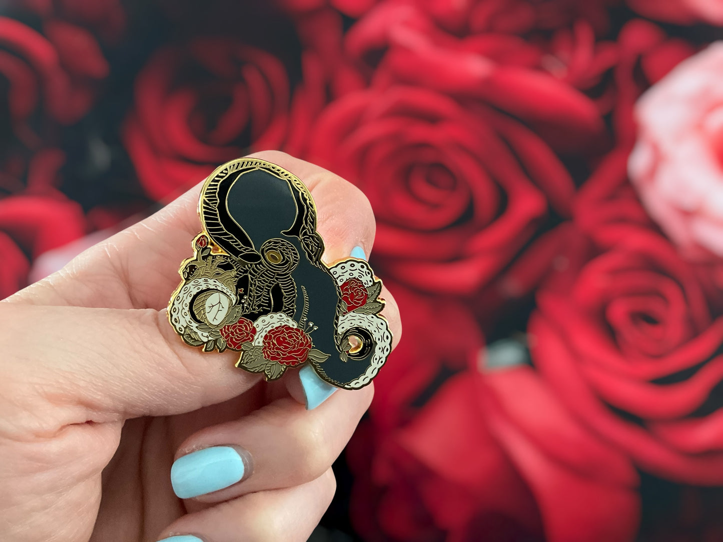 Inkrose Gray & Gold Octopus | Hard Enamel Pin - Double Clutch
