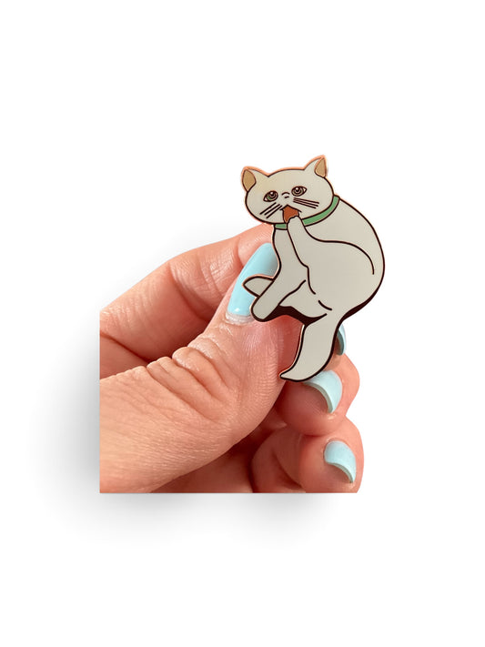 White Cat | Hard Enamel Pin – Double Clutch