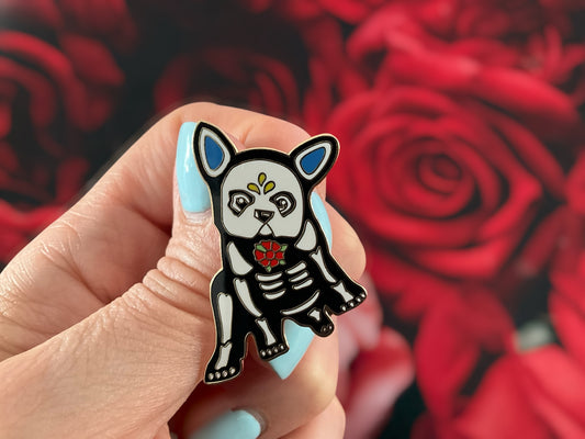 Nilo Skeleton Dog | Hard Enamel Pin – Double Clutch
