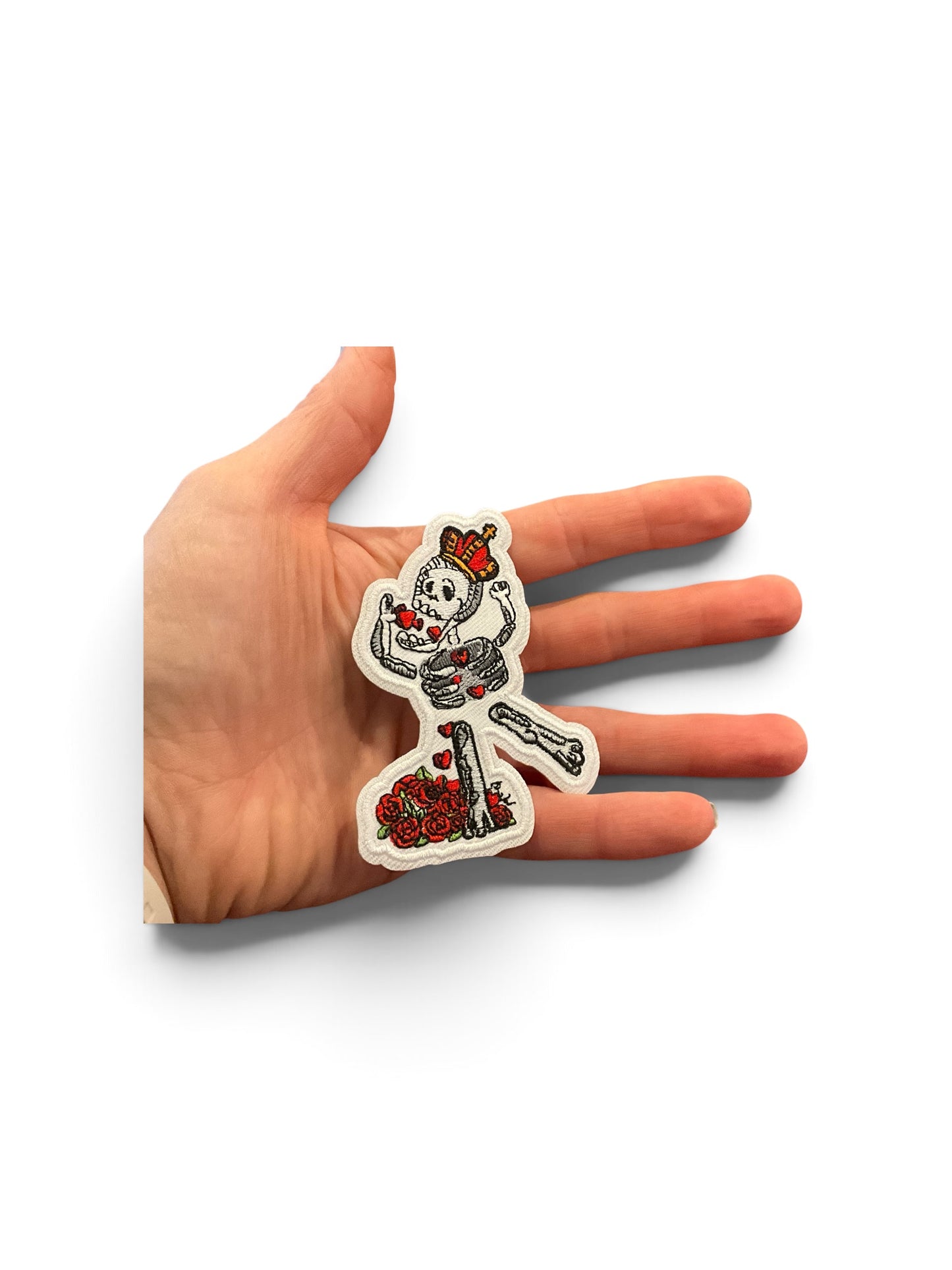 Skeleton King Patch | Heat-Adhesive Embroidered Patch