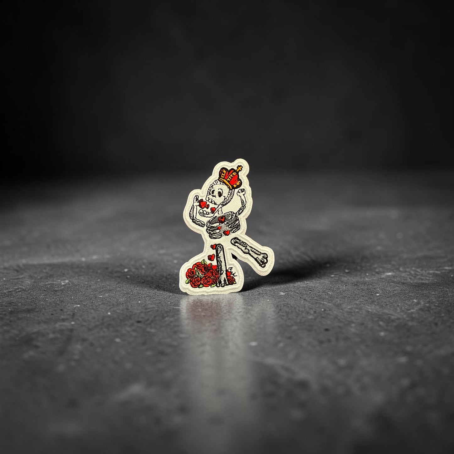 Skeleton King Patch | Heat-Adhesive Embroidered Patch