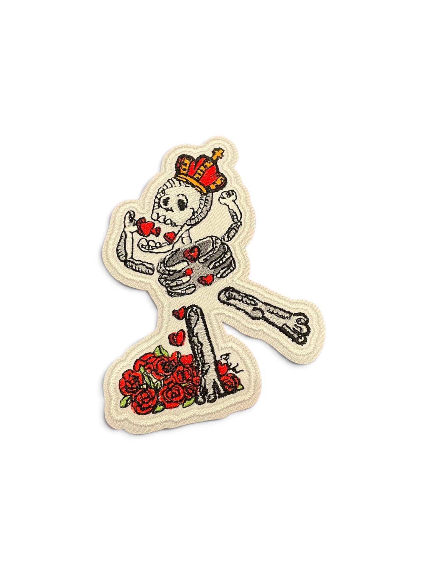 Skeleton King Patch | Heat-Adhesive Embroidered Patch