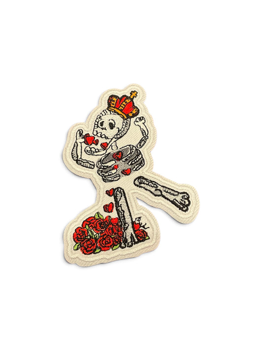 Skeleton King Patch | Heat-Adhesive Embroidered Patch